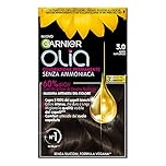 Garnier Olia Midnight Tinta Capelli, Colorazione Permanente Senza Ammoniaca, Fragranza Delicata, Copre il 100% dei Capelli Bianchi, Con Oli di Fiore di Origine Naturale, Formula Vegana, Nero Naturale