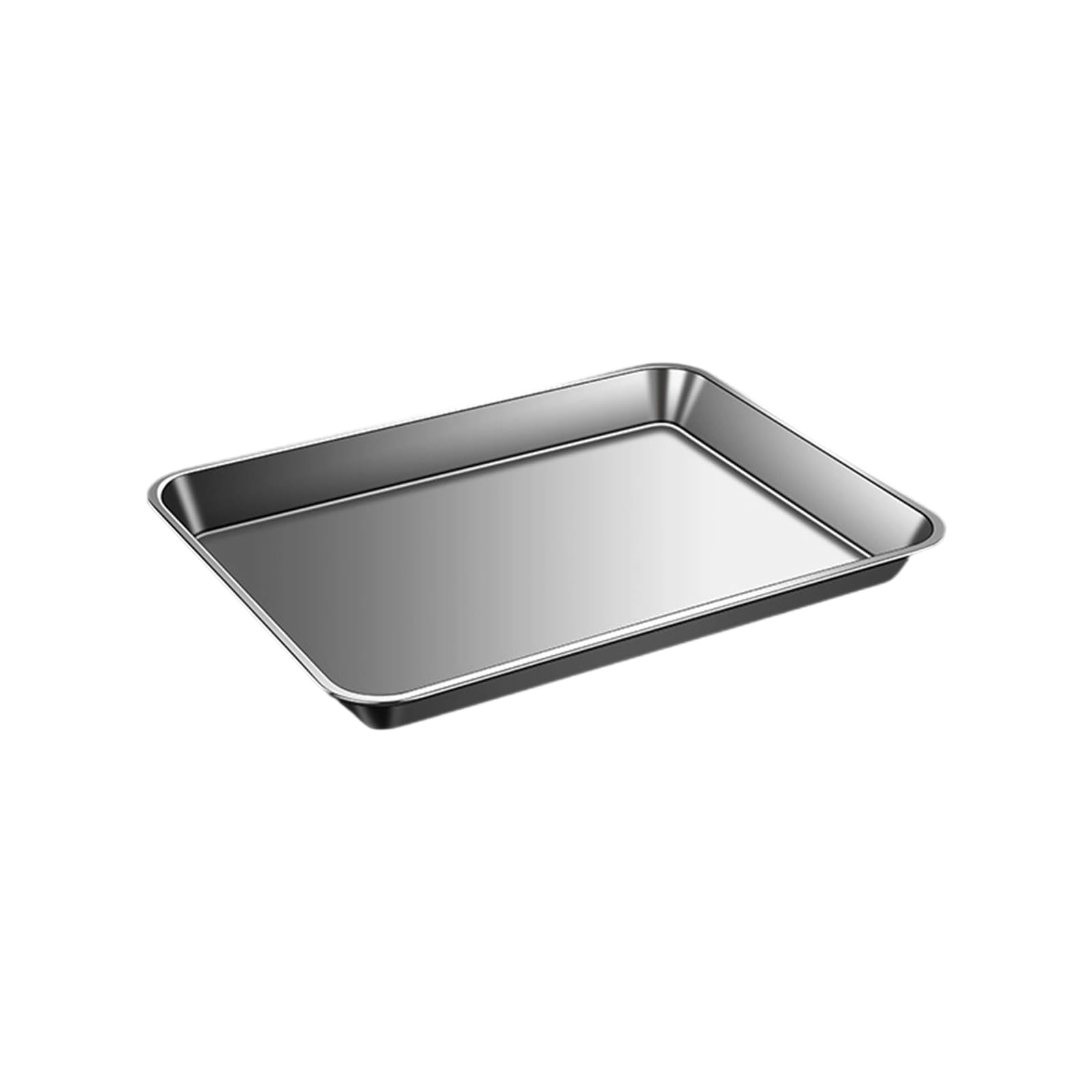 Tsophreniq 304 Stainless Steel Cookie Sheet Rectangular Flat Bottom Oven Tray for Pastries and Breads Rustproof Barbecue Professional Baking Tray with Even Heat Distribution