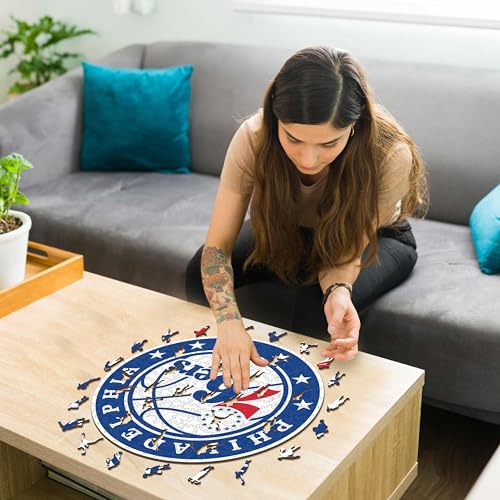 Iconic Puzzles - Philadelphia 76ers, Logo, Wooden Puzzle officially licensed NBA, 100% sustainable, size L, 500 Pcs - Image 2