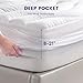 SLEEP ZONE Waterproof Mattress Pad Queen, Breathable Mattress Topper Quilted Fitted Cover Protector with Deep Pockets fits 8-21 inch, White