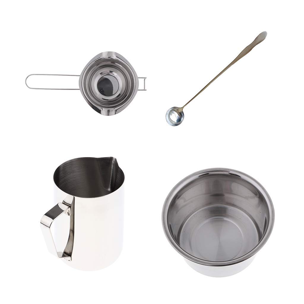 ZJchao Set di Strumenti per Realizzare Candele, Kit per Realizzare Candele in Acciaio Inossidabile, Caldaia a Doppio Ugello, Tazza per Sciogliere la Cera, Maniglia Dal Design Sospeso