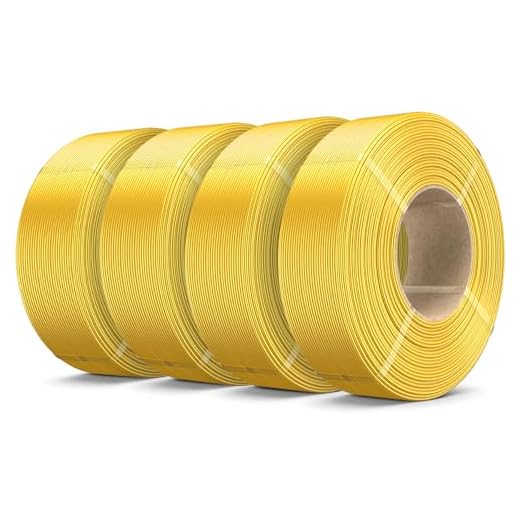 SUNLU 4KG Silk PLA Plus Filament Refill, No-Spool 3D Printer Silk Filament 1.75mm for Reusable Spools, Compatible with Bambu Lab 3D Printers, 1KG/Roll, 4 Packs, Silk Light Gold x4