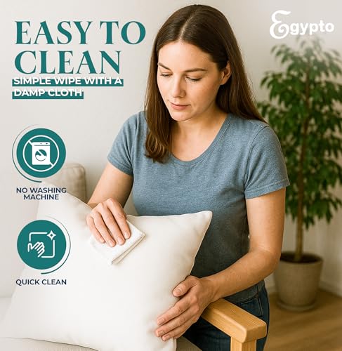 EGYPTO Pack of 4 Cushion Inserts 50cm x 50cm | Plump Bounce Back 20x20 Inch Cushion Inserts | Hypoallergenic Throw & Sofa Pillows Inner | Made in UK - Image 6