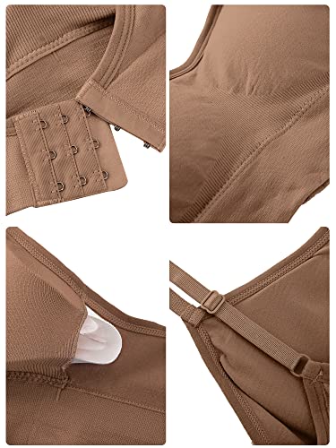 Geyoga 4 Pieces Neck Bralettes Wireless Cami Bra Tank Top Sports Bra for Women Girls4