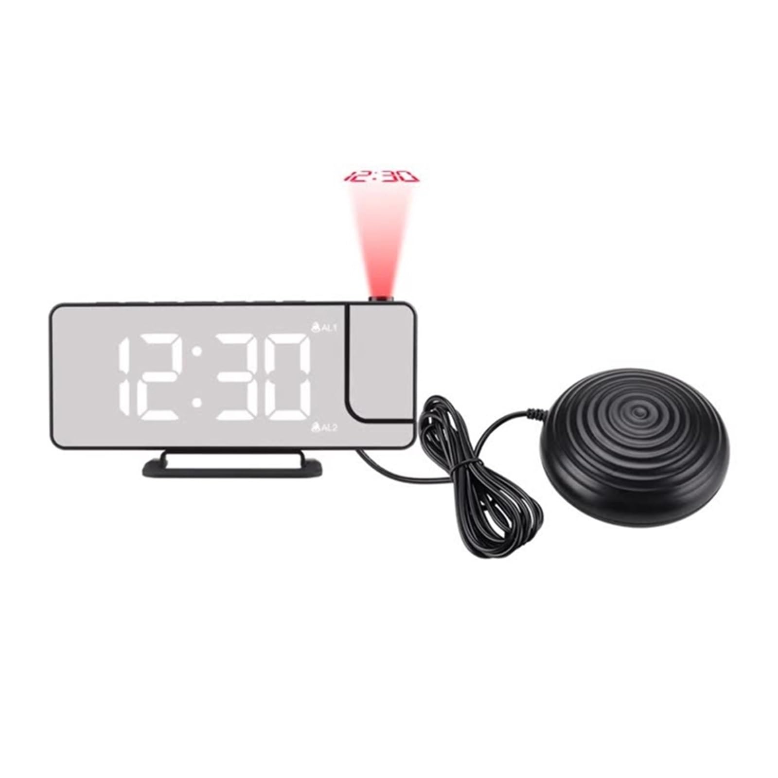 KOESRXNQW USB Rechargeable Vibrating Digital Alarm Clock Projection Snooze Time Clocks For Children Heavy Sleepers Wake Up Light Sensing Clear Projection
