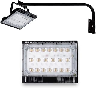 頂点看板 照明 LEDライト LED照明 投光器 led投光器 作業灯 屋外用 昼光色 IP65 防水 広角120度 LED投光機 看板灯 集魚灯 作業灯 舞台照明 屋内 屋外ポータブル投光器 本体色ブラック 100Wタイプ 昼光色 アーム長さ90cm stledbk100-wh-90 (100W昼光色, 本体+90CMアーム(ブラック))