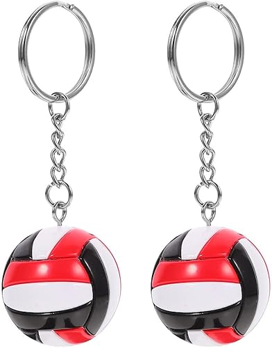 Toddmomy 2 llaveros de voleibol para regalos de equipo de voleibol, mini llavero de voleibol para mochilas, bolsas de gimnasio, bolsos para