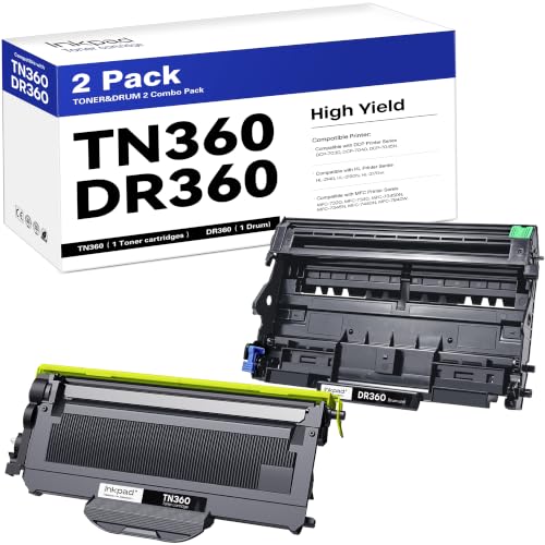 Toner TN360 tambour DR360 compatible Brother HL-2140 HL-2170W MFC-7340 DCP-7040 haut rendement