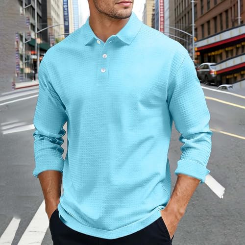 Polo manche longue homme classique chic en maille douce haut de mode - 3