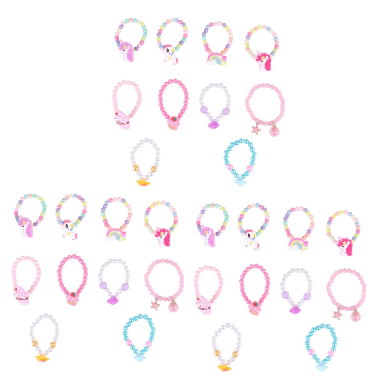 Bracelet fil coloré licorne arc-en-ciel Toyvian (30 pcs) pour enfants