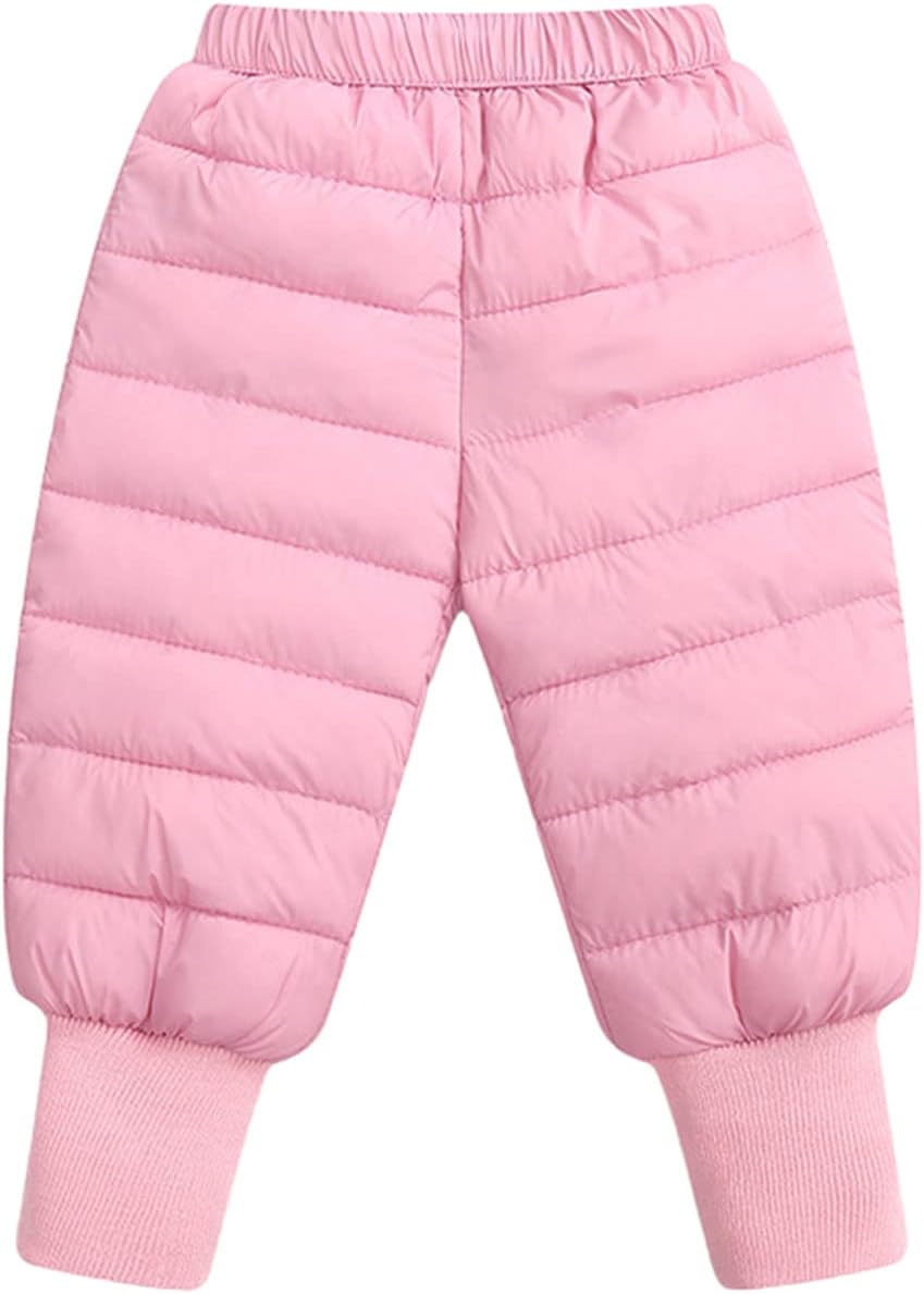 Baby Boys Girls Windproof Winter Warm Down Puffer Elastic Waist Thicker Snow Pants Trousers