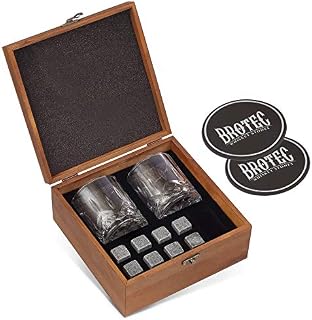 Whiskey Stones Gift Set - 8 Granite Chilling Whisky Rocks - 2 Large
