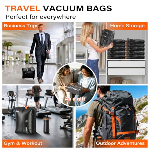 2 Pack with Vacuum Travel Bag for Suitcase, 20L Overpack Vacuum Bags w/Pump by ANWEOR - Used condition - Image 8