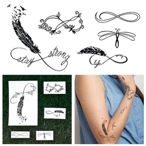 Tattify Infinity Sign Temporary Tattoos - From Dust (Set of 10)