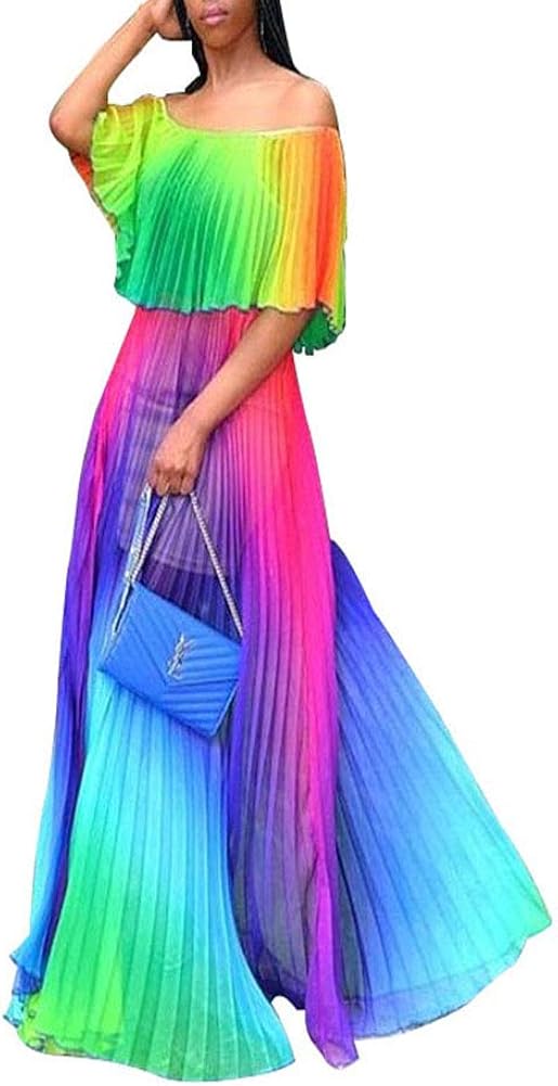 Colorful pleated dress Outlet