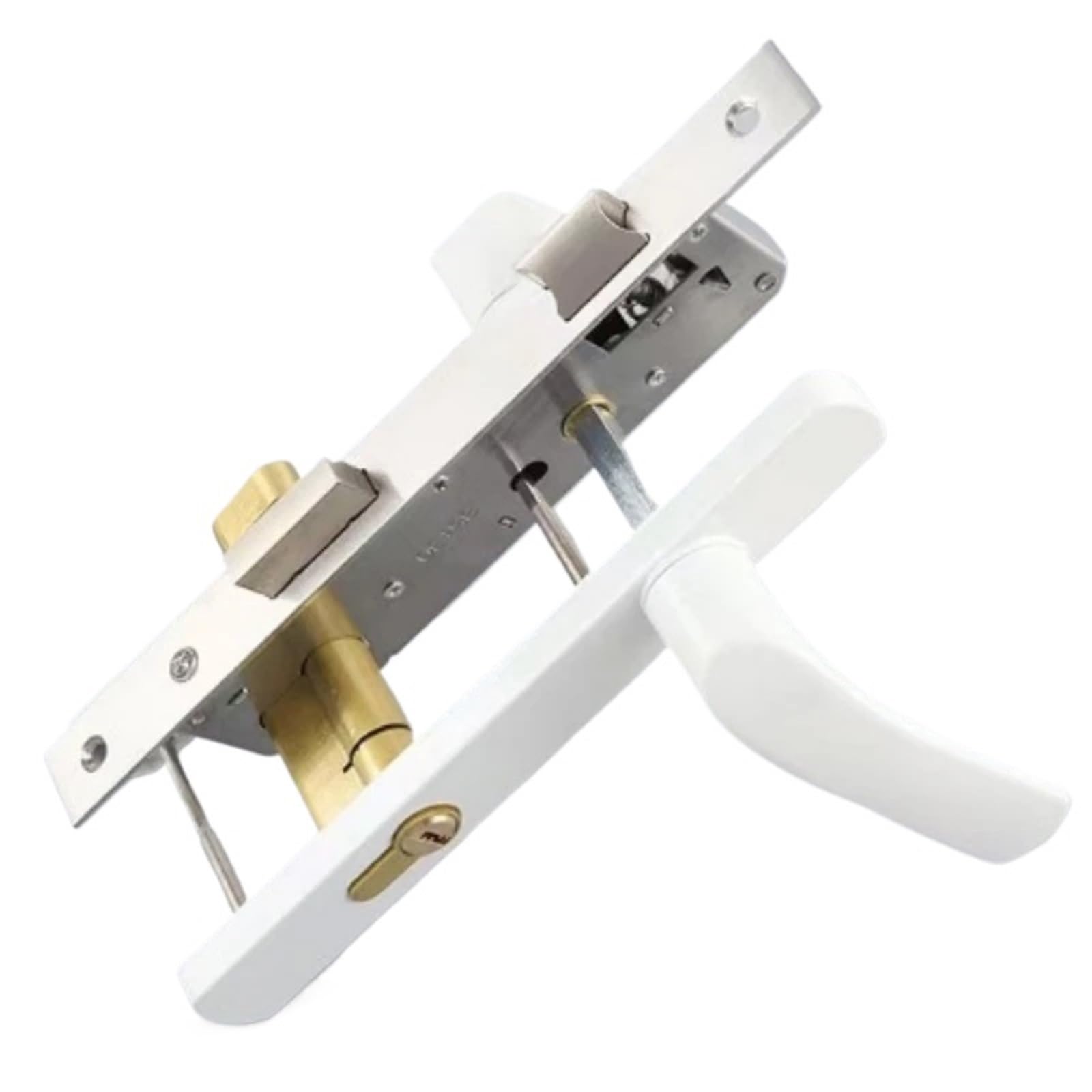 Sxolcoufoh 8530 Single Point A Aluminum Alloy With Lock Non Key Entrances 8530 Single Point Handle 1Pcs(8530 Single Point A)