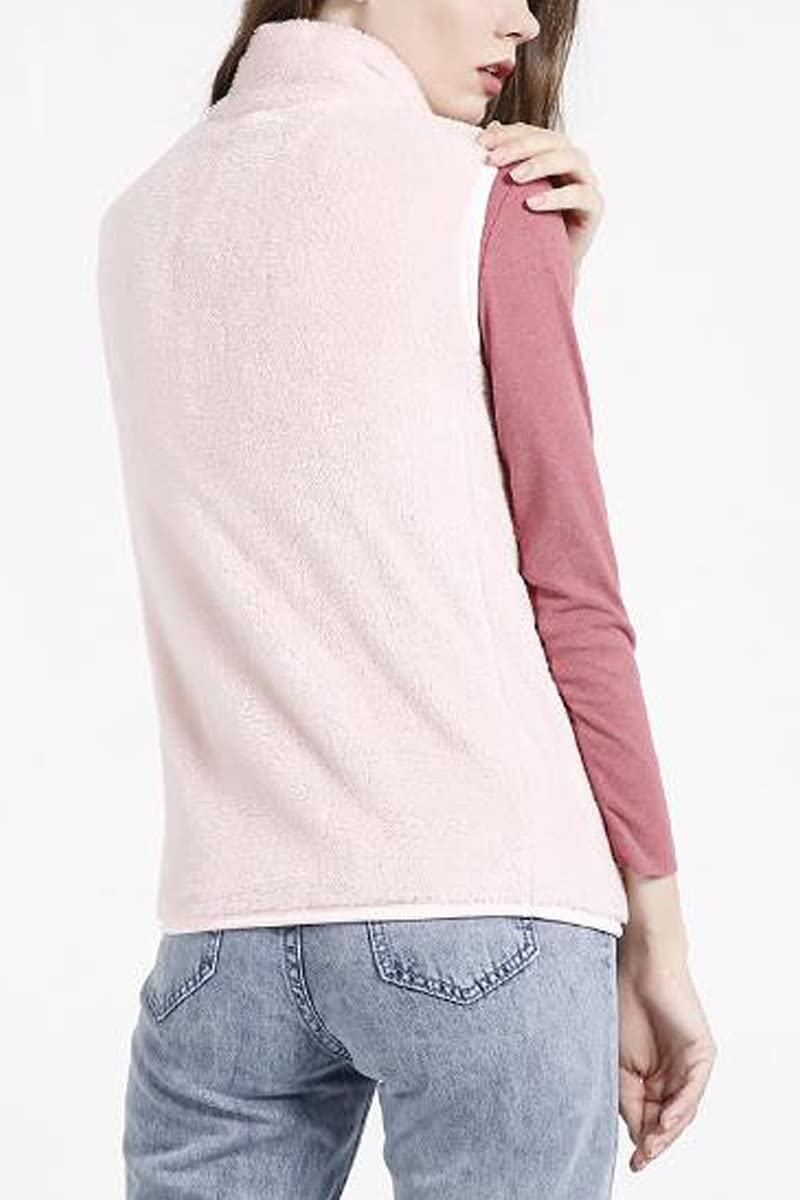 Gilets sans Manches pour Femme Duveteuse Légers et avec Poches Vêtements d'extérieur Duveteusepour l'automne et l'hiver