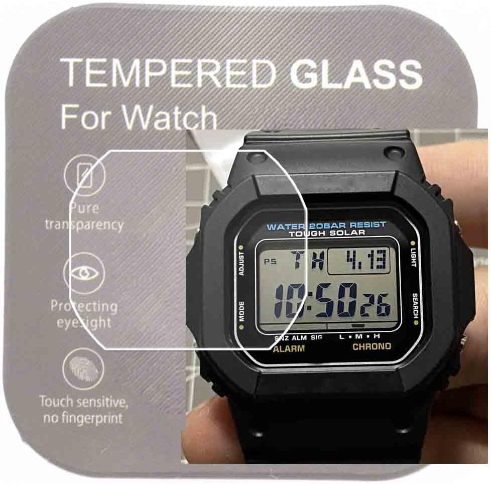 [2-Pcs ] Glass Screen Protector For G-5600UE-1JF G-5600 G-5600UE-1DR Watch,2.5D Rounded Edges 9H Premium Real Tempered Protector Anti Scratch,Anti-fingerprint Bubble-free 【G-5600】