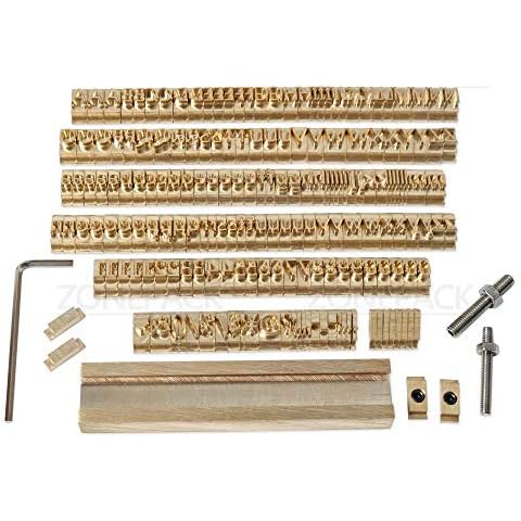 ZONEPACK Copper Brass Stamping Flexible Letters Numbers Alphabets Symbols Characters Molds CNC Engraving Molds for Hot Foil Stamping Machine DIY Gift (184 PCS Microsoft Elegant Black) Cover