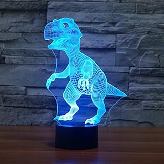 Dinosaur 3D Night Light Touch Table Desk Lamp,7 Colors 3D Optical Illusion Lights