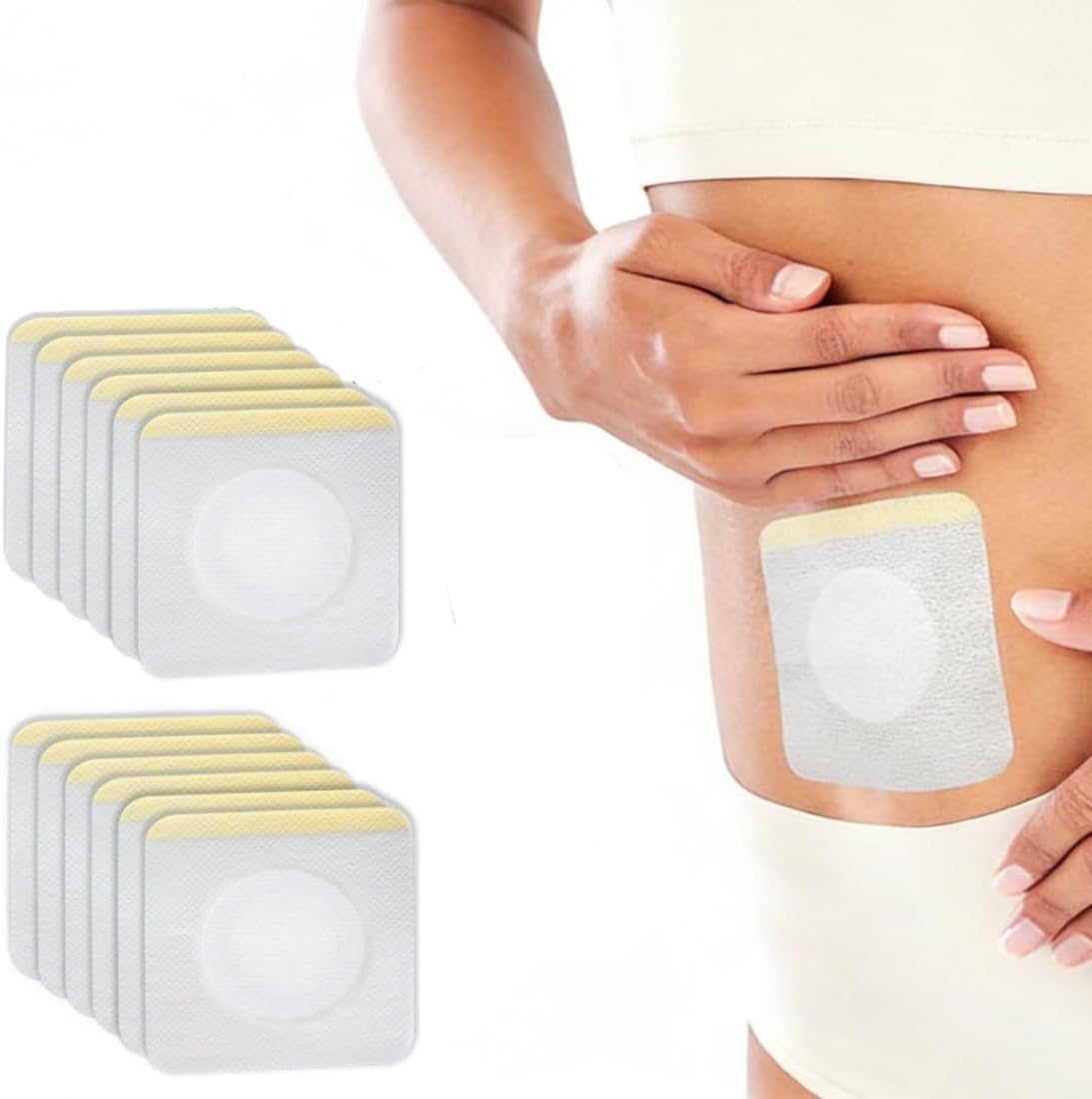 Pistro 12 Pcs Natural Body Pads – Herbal Body Stickers, 2.4x2.75 Inch, Easy Navel Application（2 Bags
