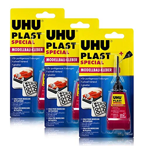 Preisvergleich Produktbild 3x UHU Plast Special Modellbau Kleber 34 ml