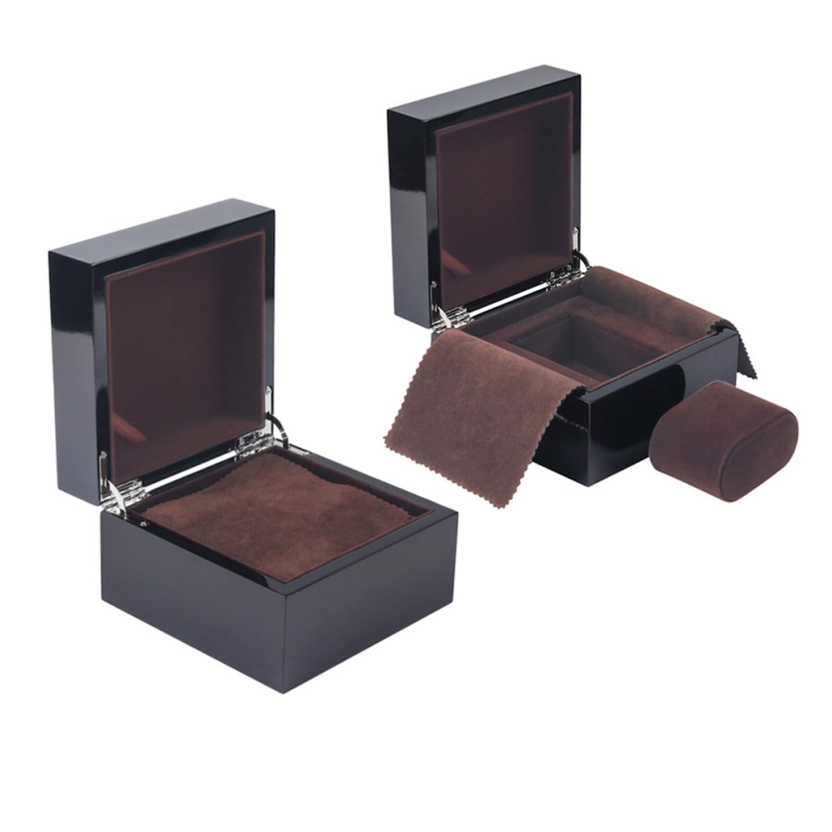Caja de Madera para Relojes Negra, Vitrina de Escritorio Elegante