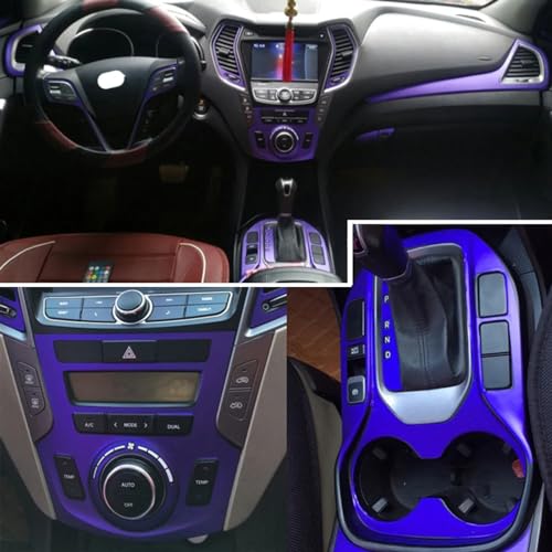 Autocollants 5D carbone noir pour console SantaFe 2013-2017