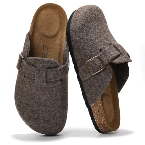 Image of Project Cloud 100% Genuine Leather Footbed Clogs for Women - Memory Foam Arch Support Slippers for Women - Trendy Slip-ons Women's Mules & Clogs Sandals
