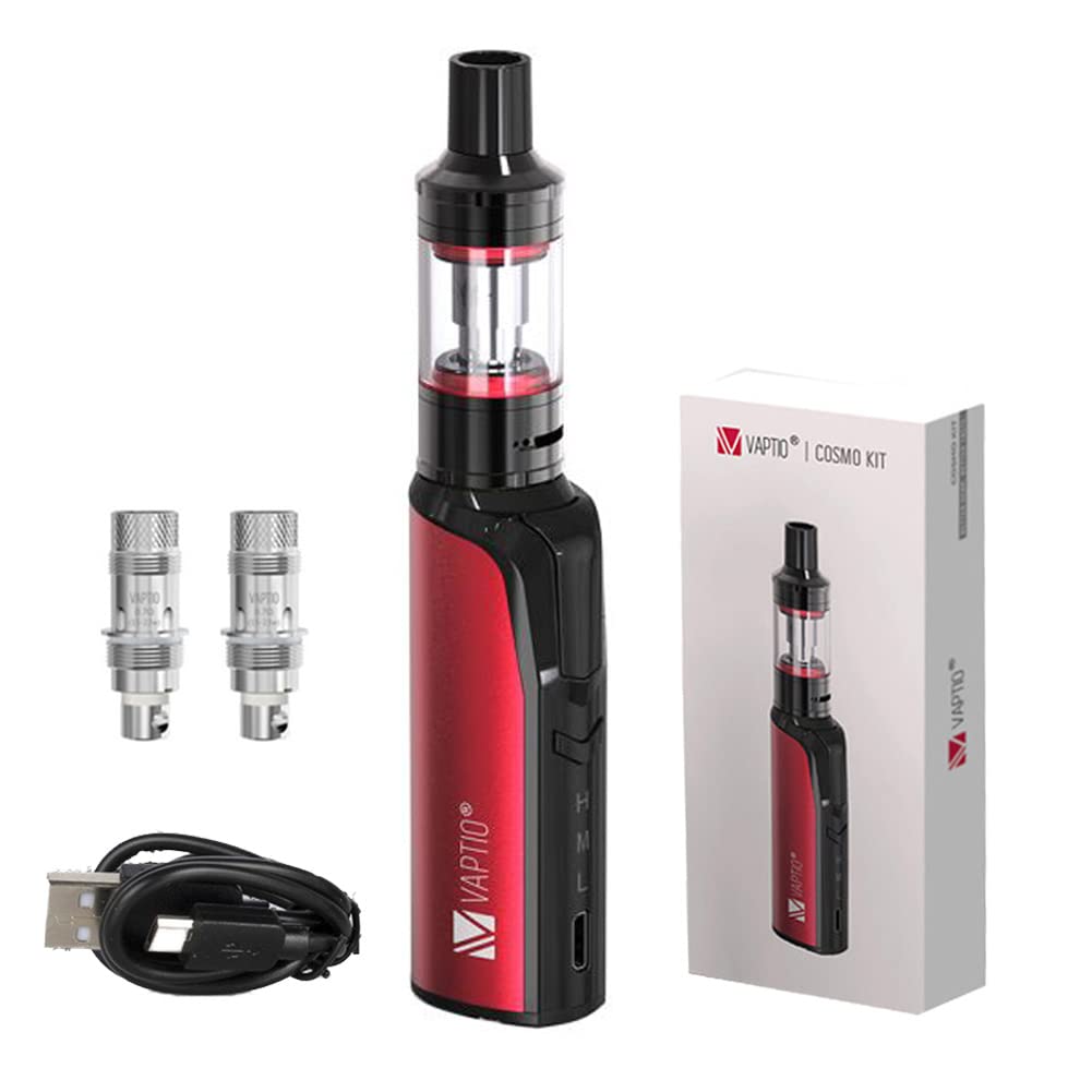 VAPTIO Cosmo Kit Cigarette électronique 1500mAh 30W Vape Pen avec 2pcs  Cosmo Coil 0.7ohm(C2) / 1.6ohm(C1),Sans e liquide sans nicotine (rouge) :  Amazon.fr: High-Tech