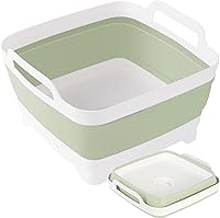 Vista 11 de Lavabo plegable con tapón de drenaje de 9L (2.4 galones), bandeja para lavar platos, fregadero plegable portátil para fregadero de cocina, tina