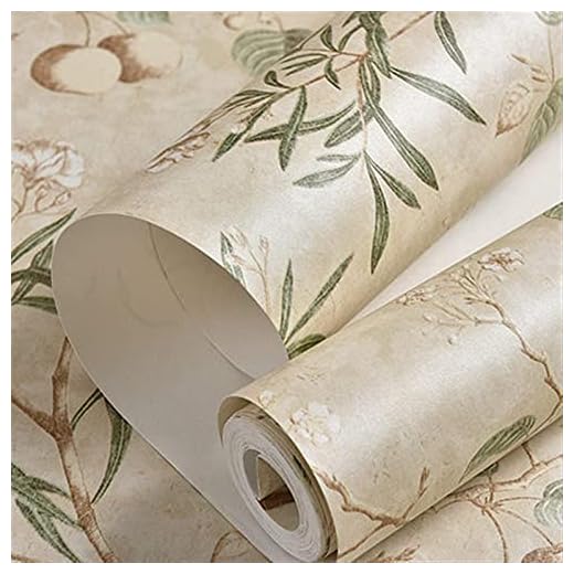 LCML Praktisk Väggdekoration Väggskydd Pastoral 3D Trädgrenar Blomma Fåglar Tapet För Väsovrum Vardagsrum Retro Elegant Heminredning Non-Woven Wall Paper Roll/Light Yellow/3Square Meter
