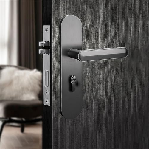 Serrure en alliage de zinc robuste pour porte intérieure grise - 3