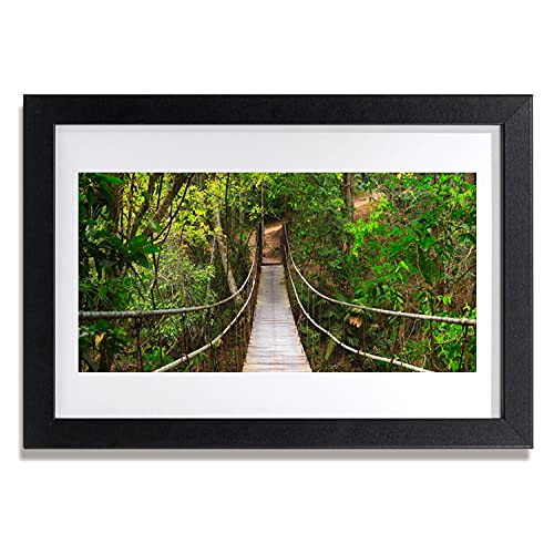 Pont de la forêt tropicale affiche avec cadre 30x20 cm salon chambre