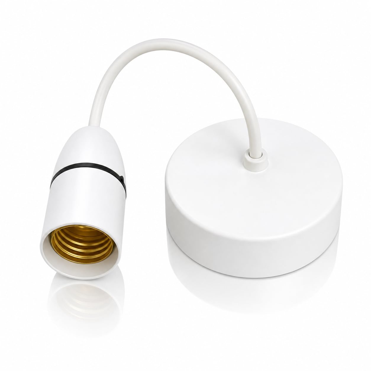 6 Inch Ceiling Pendant Light Fitting White, E27 Plastic Screw Lamp Holder