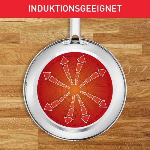 Tefal Duetto Bratpfanne 32 cm Induktion, Edelstahlpfanne mit Antihaftversiegelung, Thermo-Signal bei idealer Brattemperatur… – Ansicht 3