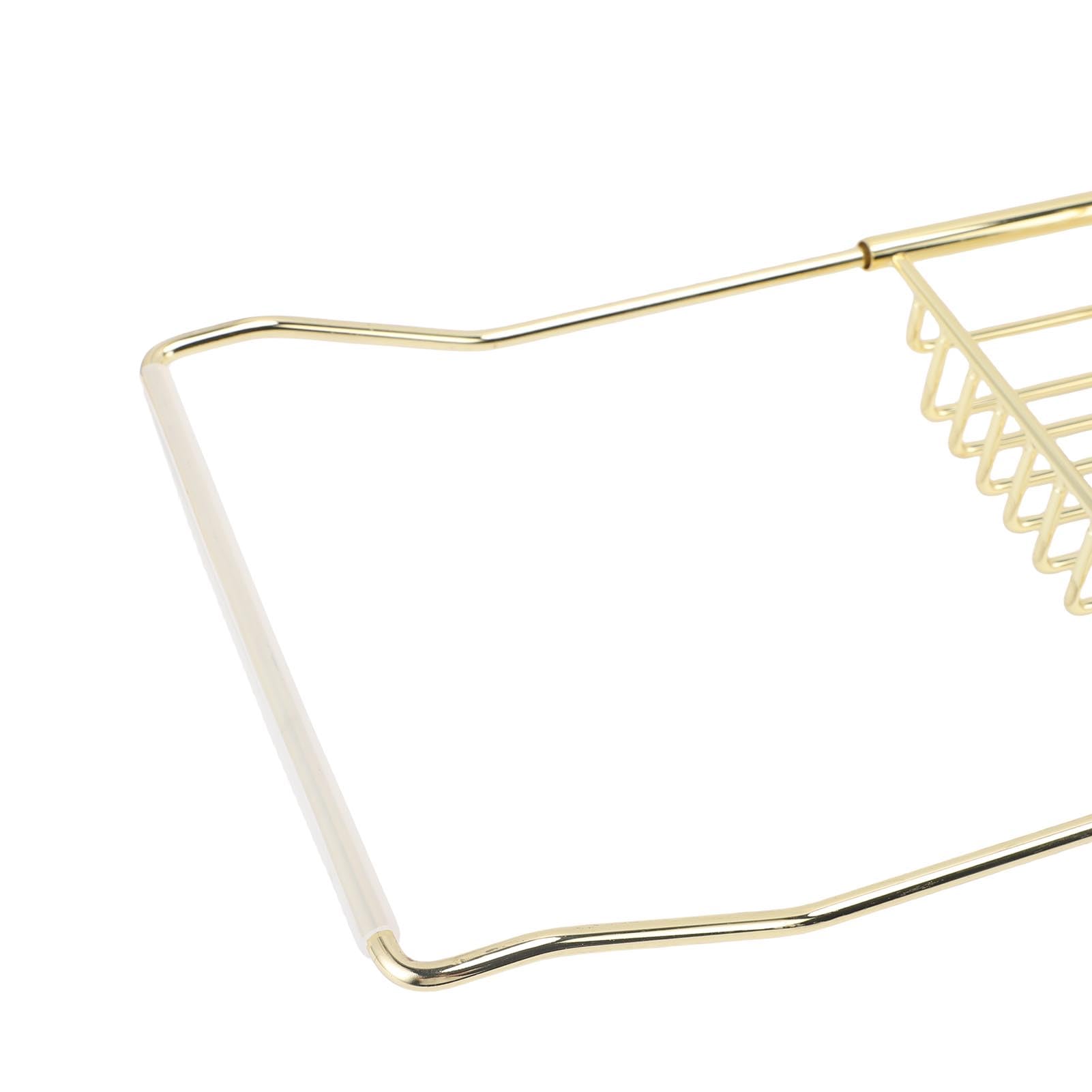 Generic Bandeja Extensible para Bañera de Ducha, Estética Elegante Ajustable para Bañera, champú, Bolas de Baño para Reducir el Desorden (Gold)