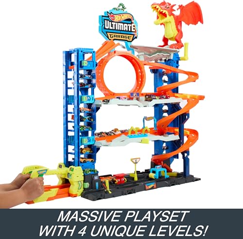 Hot Wheels Let’ Race Netflix Coffret Jeu De Construction City Garage Ultime avec 2 Voitures Rangement pour Plus De 50 Voitures Échelle 1:64 4 Niveaux De Jeu et Plus HKX48 - vue 3