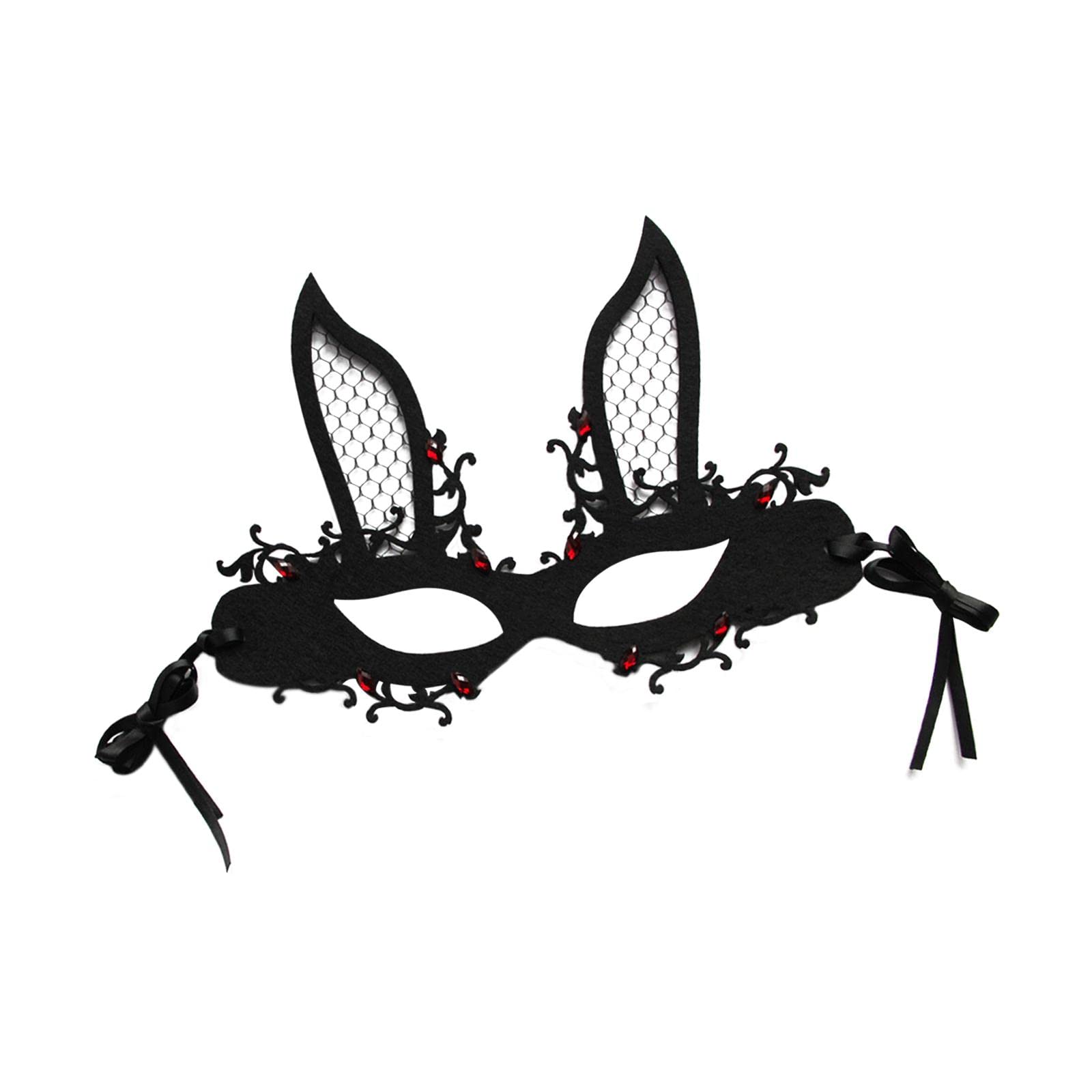 Fashion Rabbit Mask Costume Accessories Half Face for Easter Carnival Women-picture-15