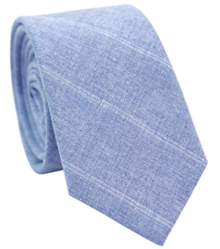 Image of BELLUNO Men's 2.5 inch Skinny Solid Cotton Linen Ties