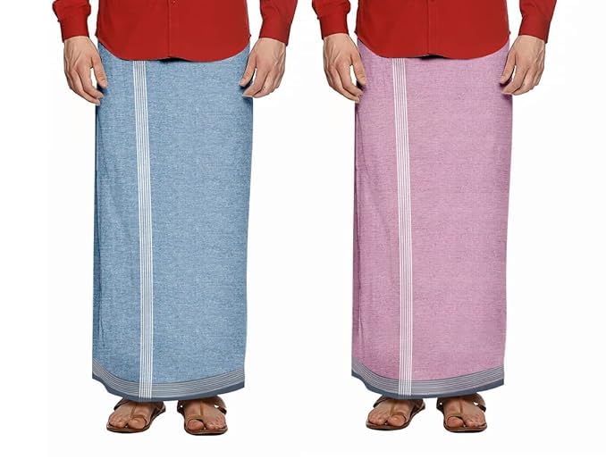 Image of Men's Cotton Lungi | Traditional Indian Wear | Soft & Breathable Checked Lungis for Daily Comfort, Home Wear & Casual Use | Free Size Wrap