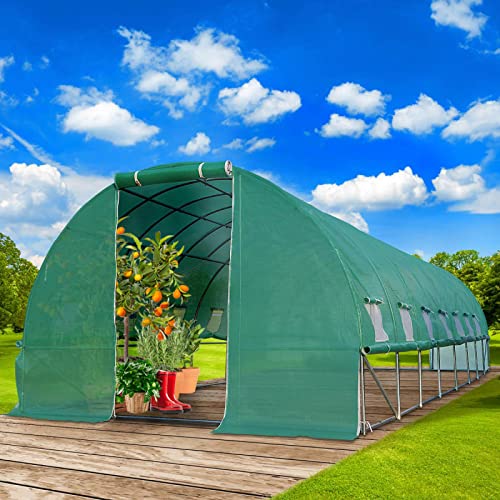 BRAST® Gewächshaus Foliengewächshaus mit Stahlfundament | 2x3m - 3x8m | inkl. Erdanker & aufrollbare Seitenwände mit Moskitonetz | UV-stabilisierte & verstärkte Gitterschutzfolie 200g/m² | 300x800cm BRAST® Gewächshaus Foliengewächshaus mit Stahlfundament | 2x3m - 3x8m | inkl. Erdanker & aufrollbare Seitenwände mit Moskitonetz | UV-stabilisierte & verstärkte Gitterschutzfolie 200g/m² | 300x800cm