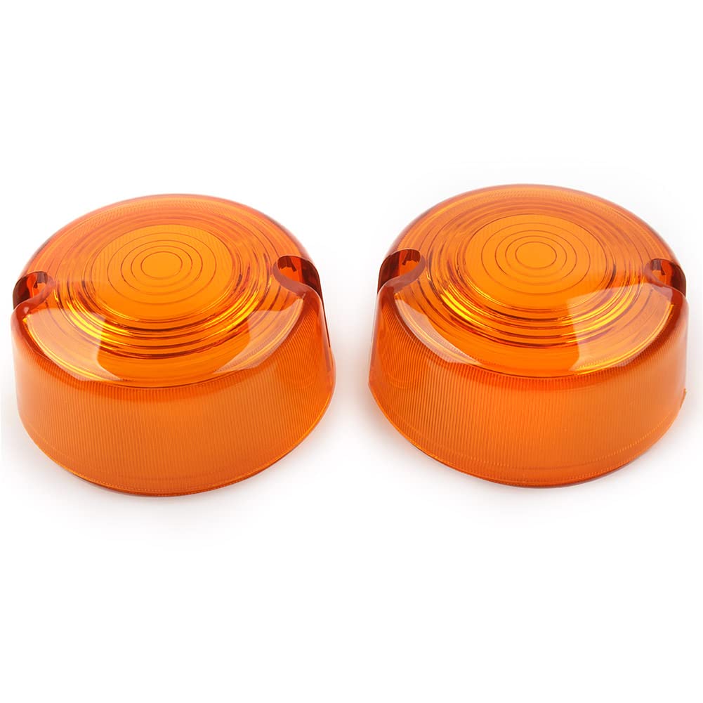 Cnswee6 Motor Yellow Turn Signal Lens Cover 2 Pcs ABS Turn signal light Lens assembly for Harley Dyna FXD FXR for Sportster XLH 883 1200 FXST