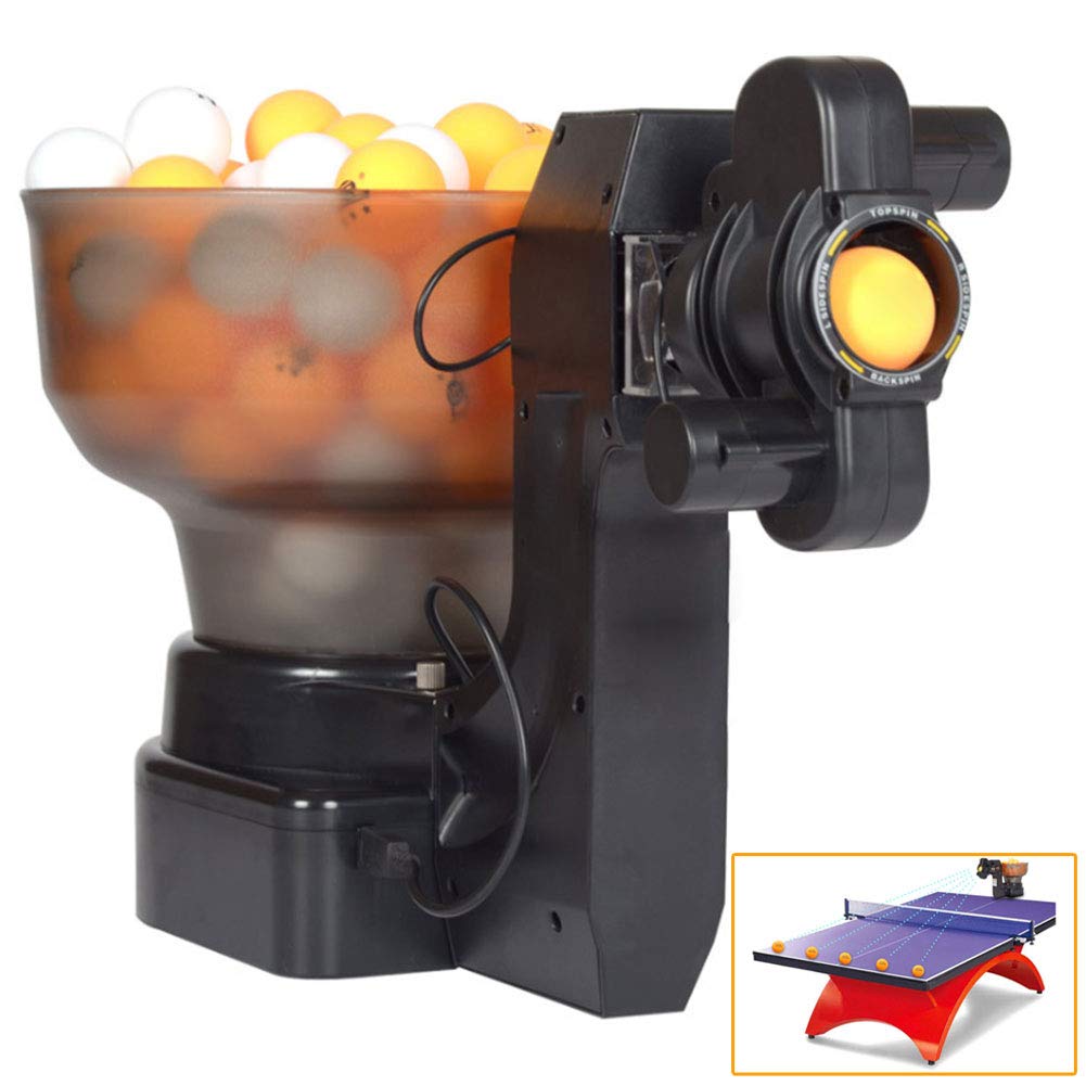 Ping-Pong Robot Giri Automatico Ping-Pong Ball Machine, Robot Automatico da Ping Pong Ping Pong Robot per Allenamento Robot da Tavolo da Ping Pong, 49x27x31cm
