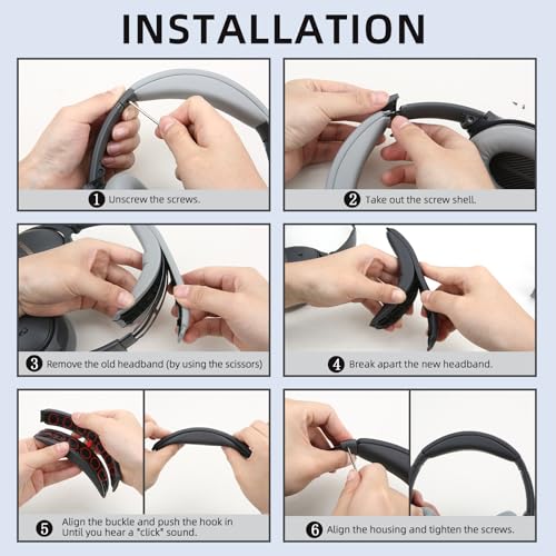 Earpads and Headband Cover Ear Muffs for Bose QC35 QC45 Headphones Accessories with Protein Leather& Memory Foam (Sky Blue) miniatura 5