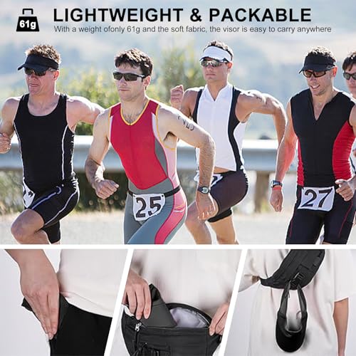 Image of 6 Pieces Sun Visor Hats for Women and Men Adjustable Sun Protection Cap Hats (One Size Adjustable)