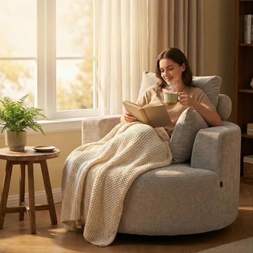 Furnimart Oversized Barrel Accent Chair