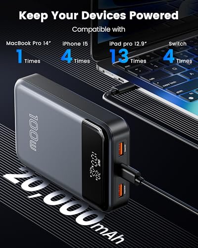 HEYMIX 100W Laptop Power Bank - 20000mAh Laptop Powerbank Portable Charger, 65W/45W/30W/20W USB C Battery PowerBank with PD Fast Charging Compatible with MacBook MacAir,iPad,iPhone 15/14/13, S23+/S22+ - Image 8