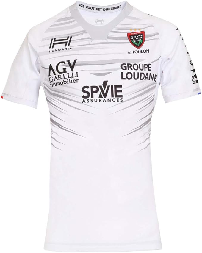 Maillot RC Toulonnais Rugby - Petit RCT - Hungaria Sport - Fabriqué En France - Blanc Small