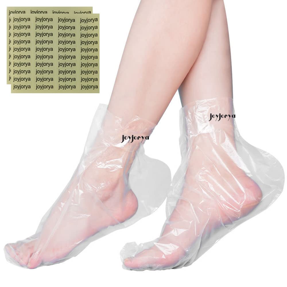 joyjorya Foot mask cover, pedicure foot bag, trial shoe foot cover, prevent dry and cracked feet and moisturize feet (100P Transparent)